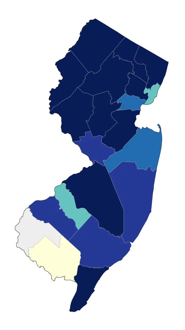 Cerulean Warbler county map
