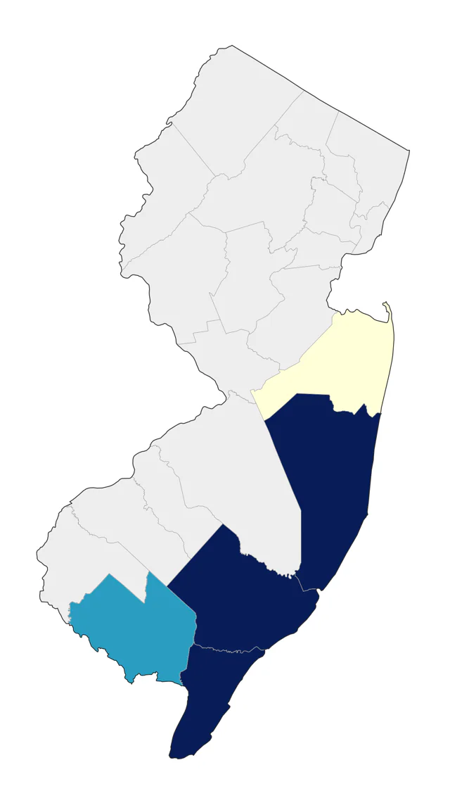 Gray Kingbird county map