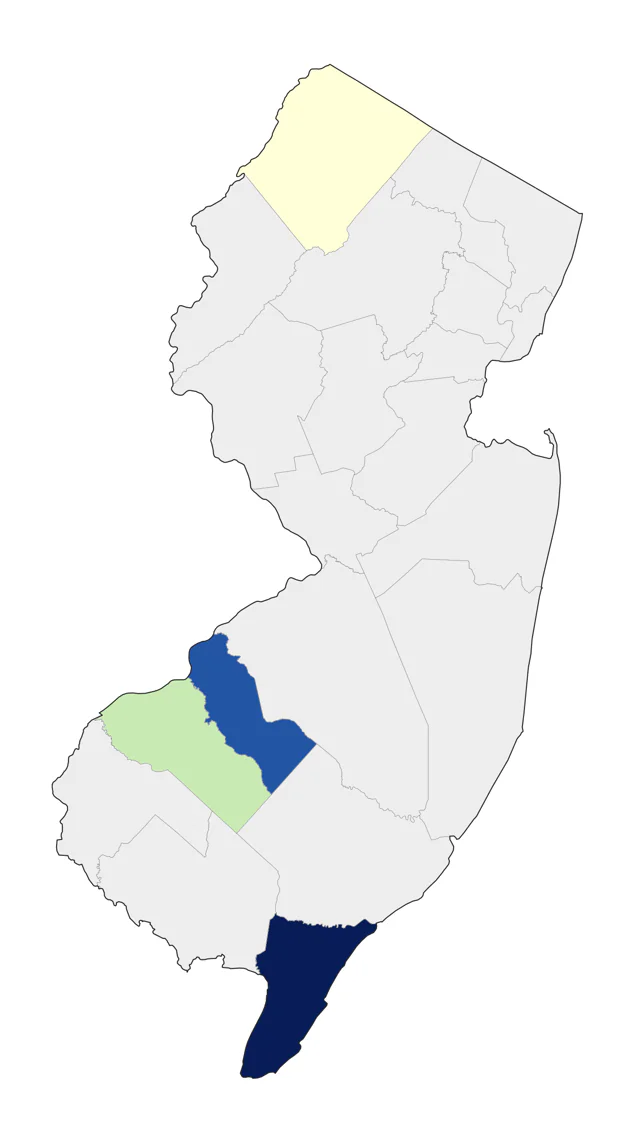 Green-tailed Towhee county map