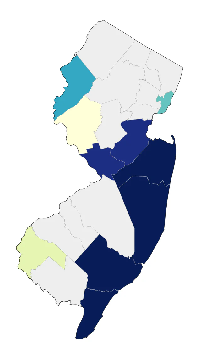 Harlequin Duck county map