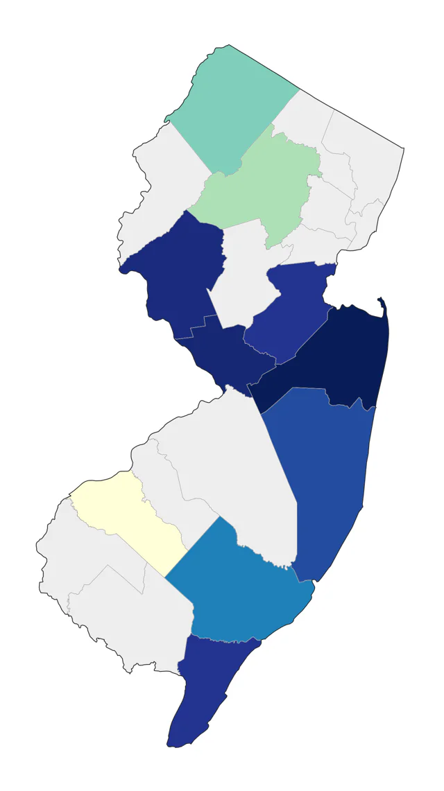 Harris's Sparrow county map