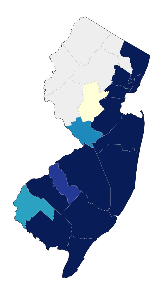Least Tern county map