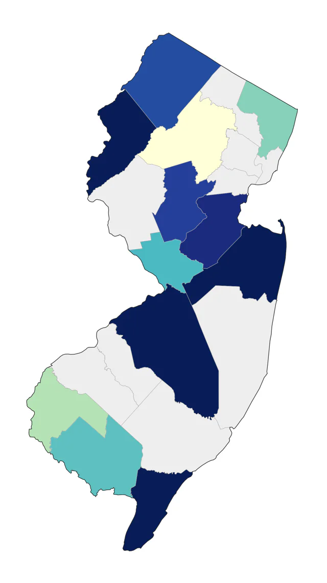 LeConte's Sparrow county map