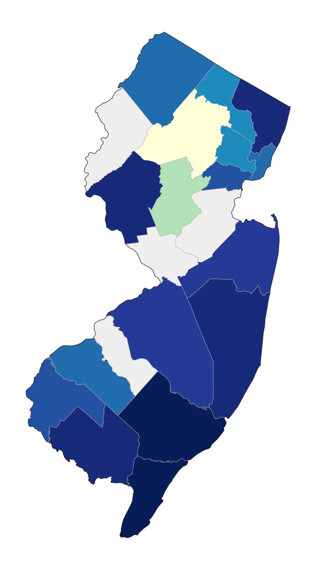Long-billed Dowitcher county map