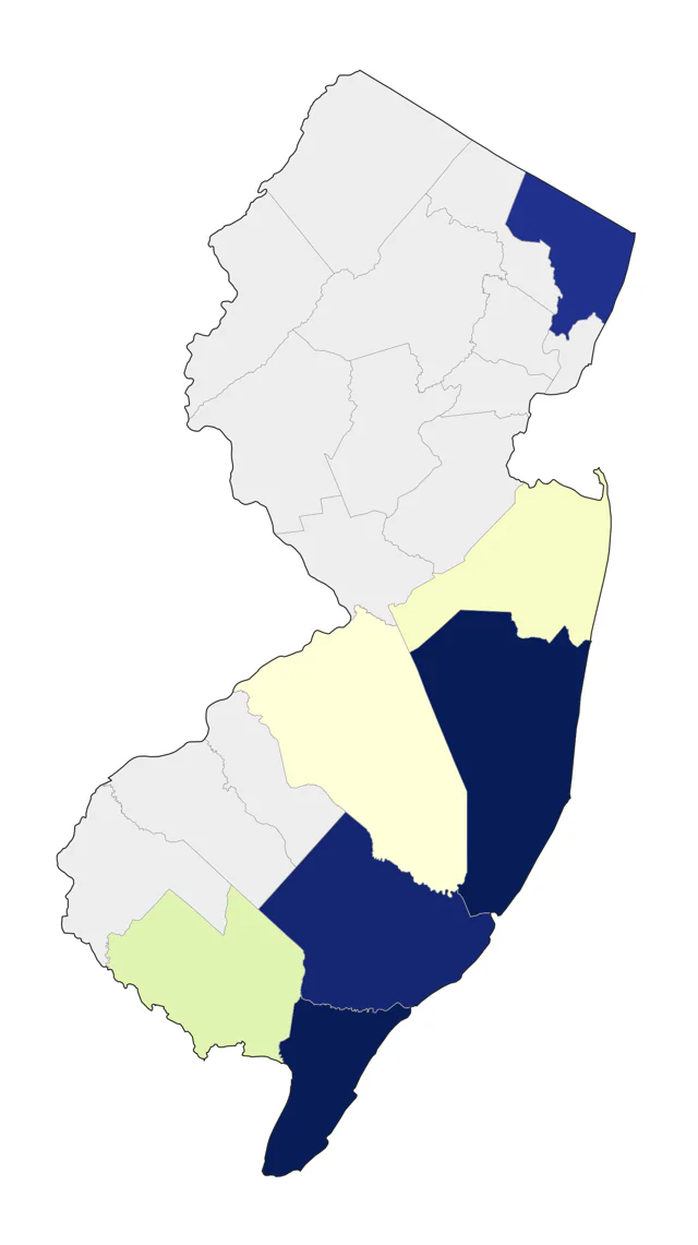 Long-tailed Jaeger county map