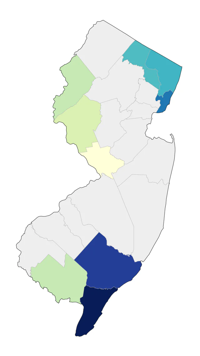 Northern Wheatear county map