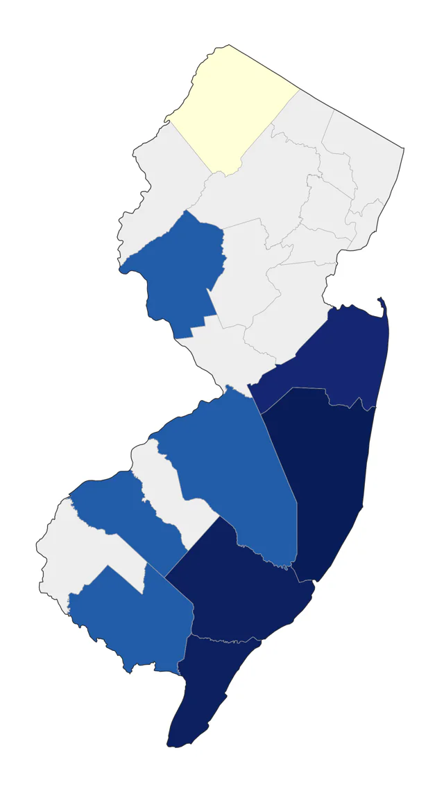 Pomarine Jaeger county map