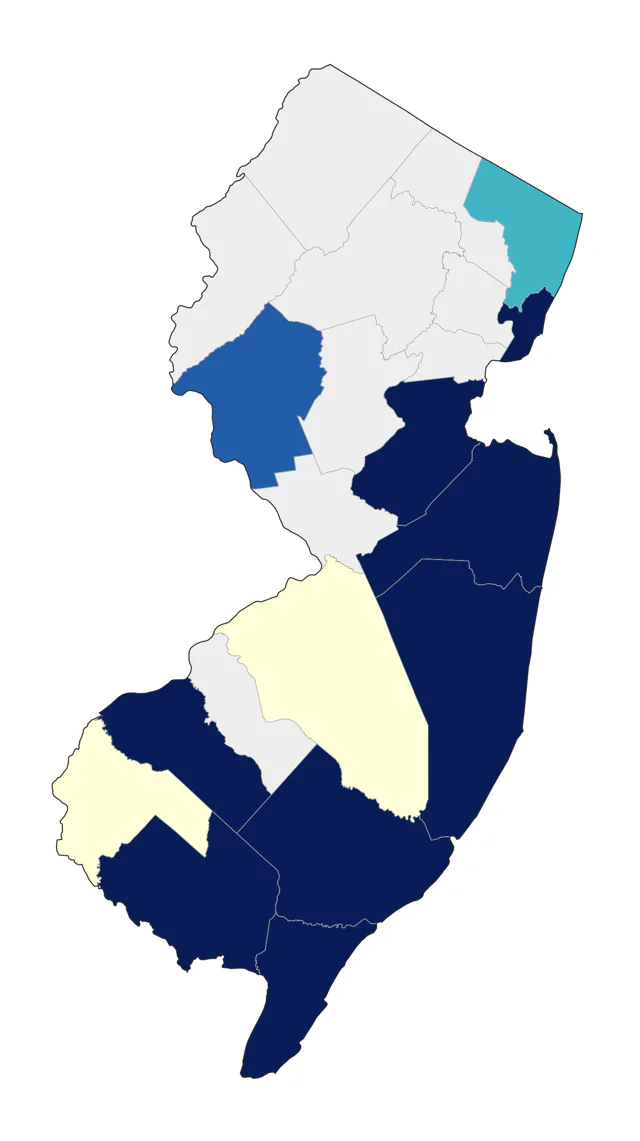 Red Knot county map