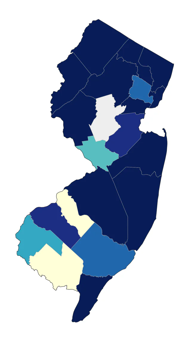 Red-necked Grebe county map