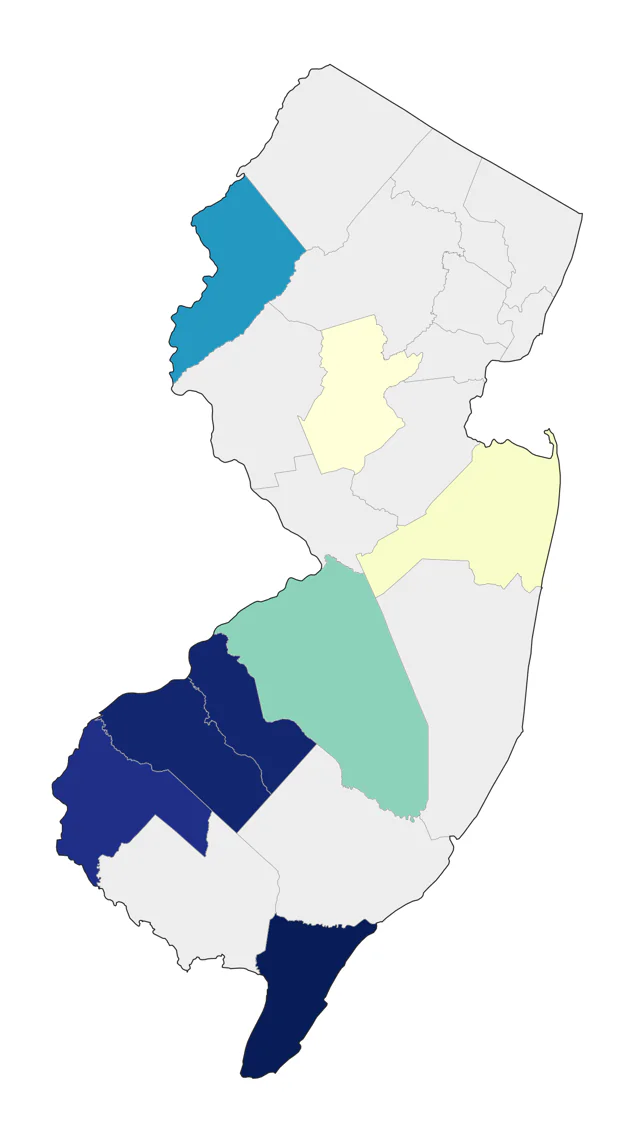 Sabine's Gull county map