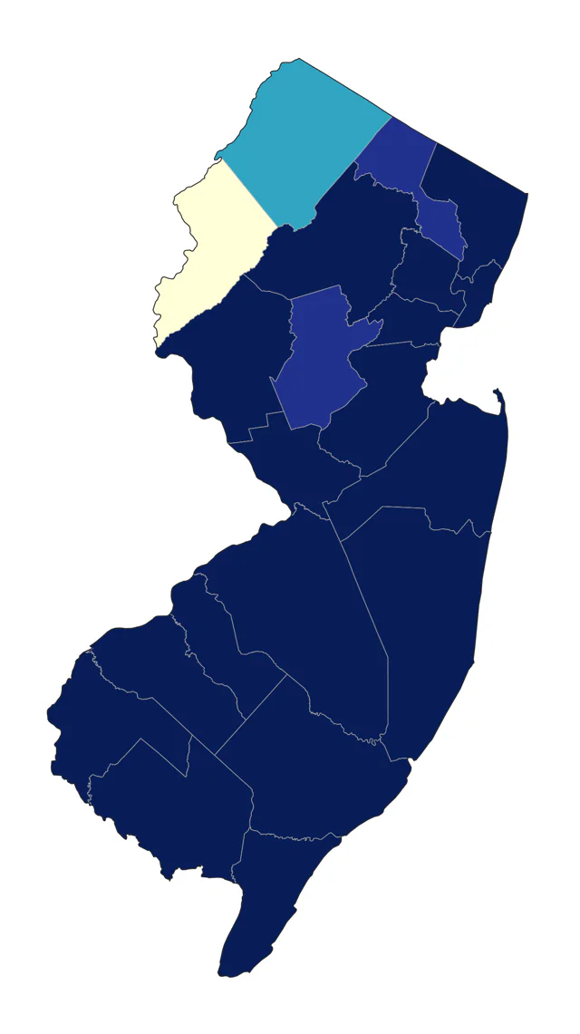 Snowy Egret county map