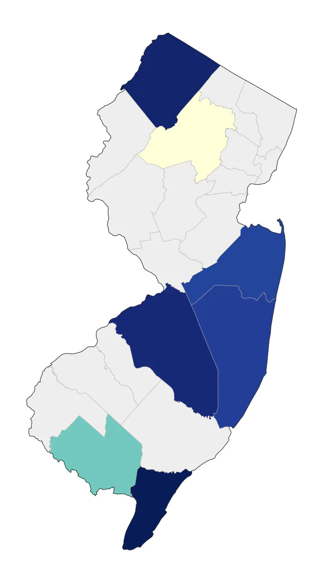Townsend's Solitaire county map