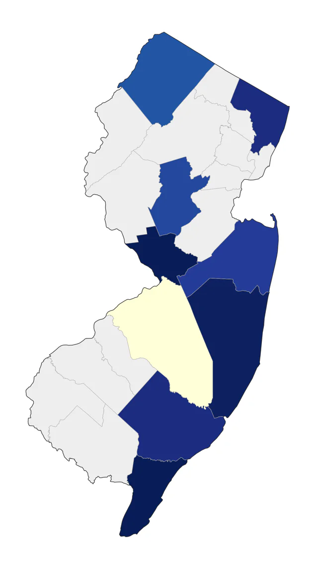 Townsend's Warbler county map