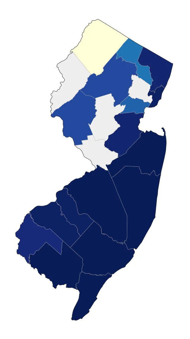 Tricolored Heron county map