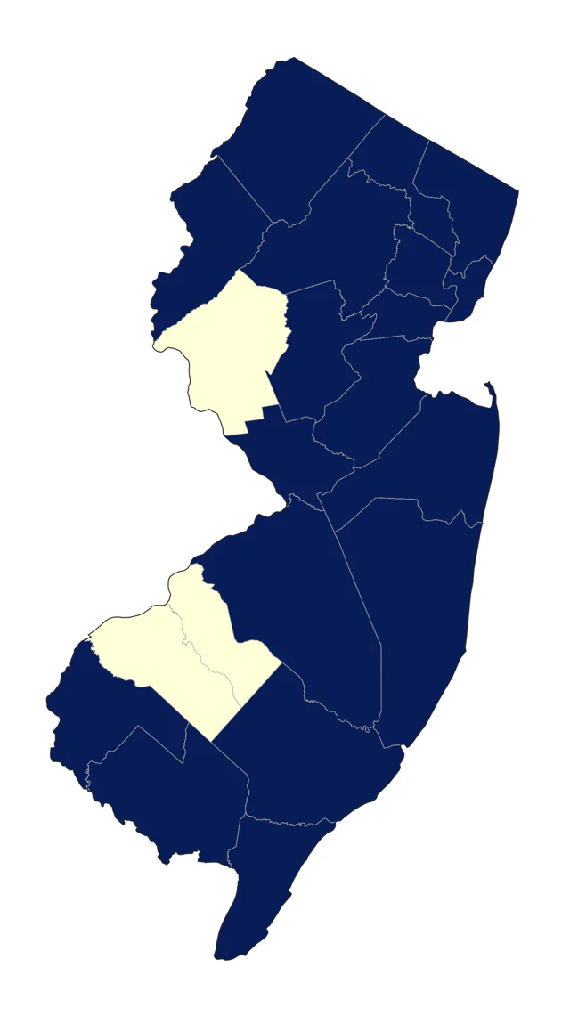 Virginia Rail county map