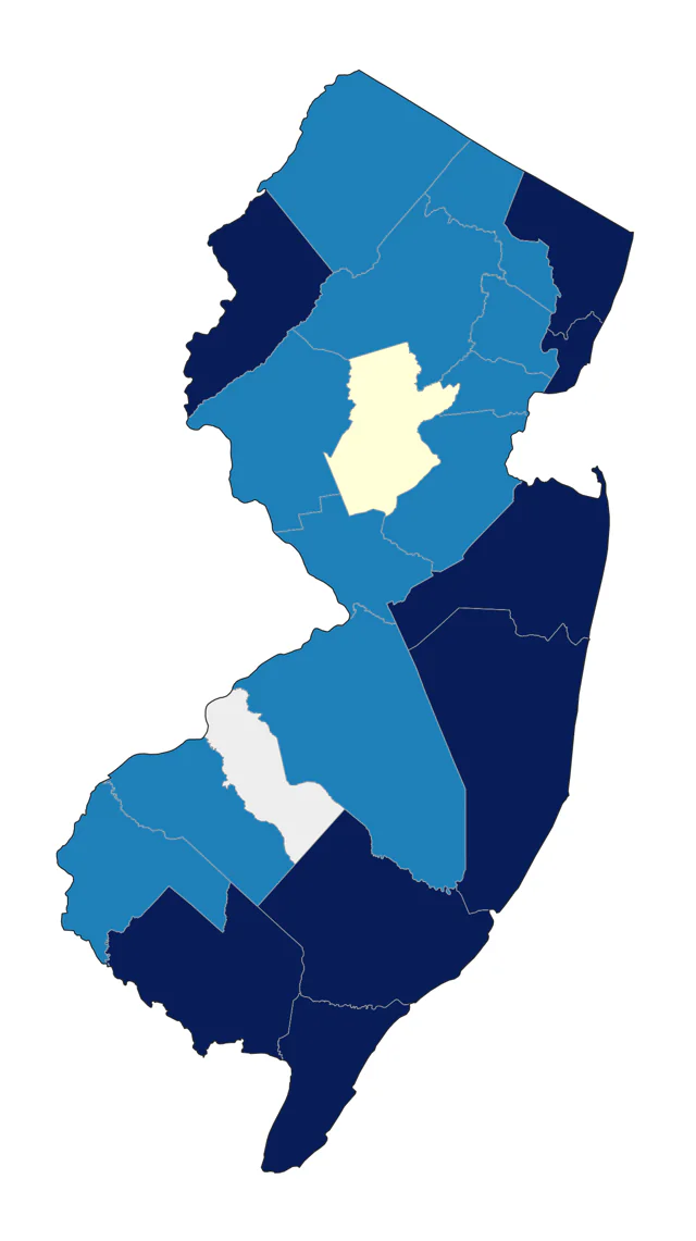 White-rumped Sandpiper county map
