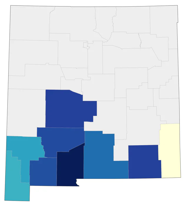 Aplomado Falcon county map