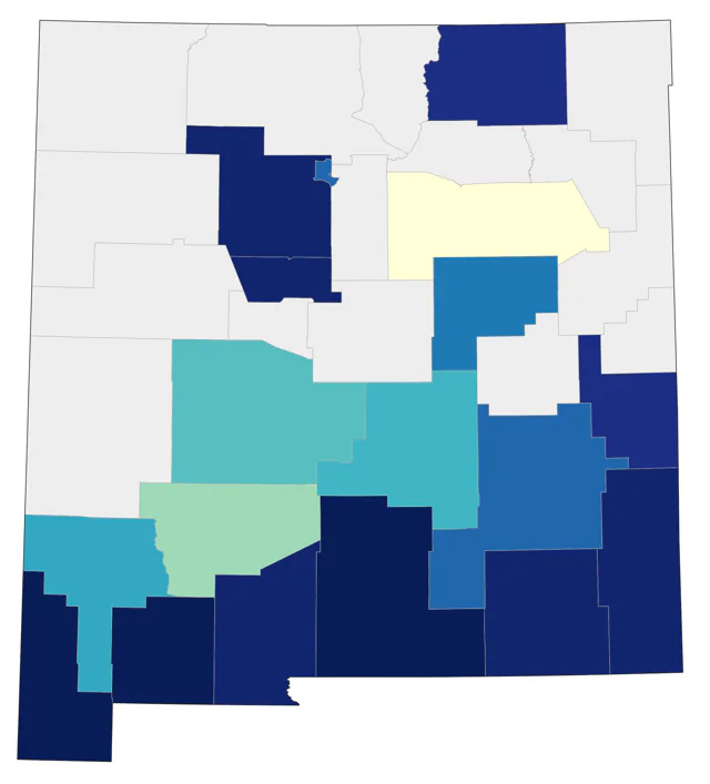 Baird's Sparrow county map