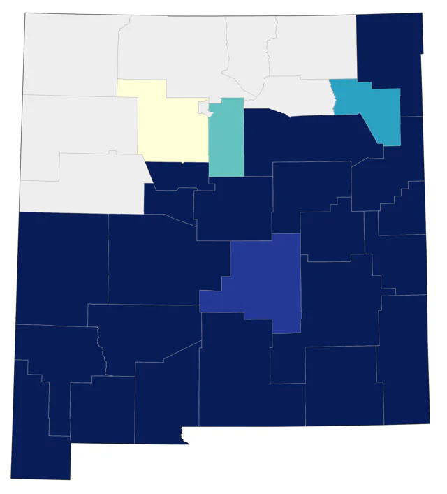 Bell's Vireo county map