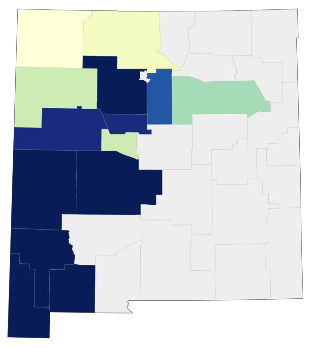 Bendire's Thrasher county map