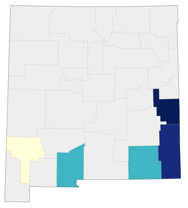 Black-billed Cuckoo county map