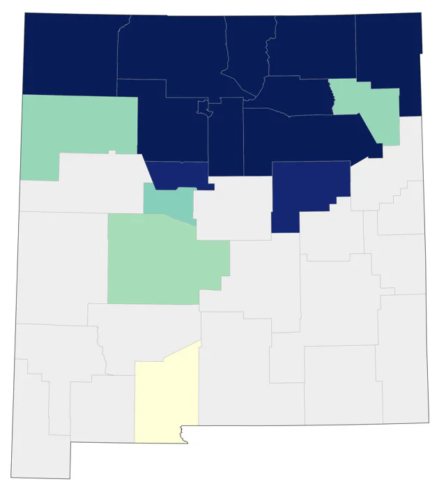Black-billed Magpie county map