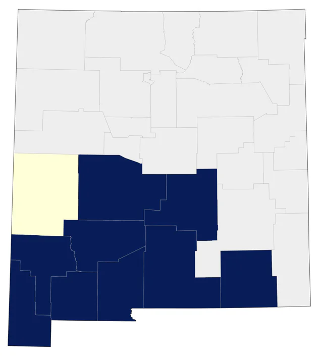 Black-tailed Gnatcatcher county map