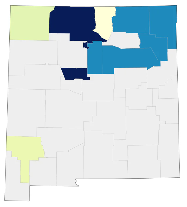 Bohemian Waxwing county map
