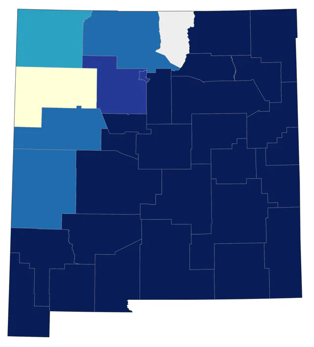 Cassin's Sparrow county map