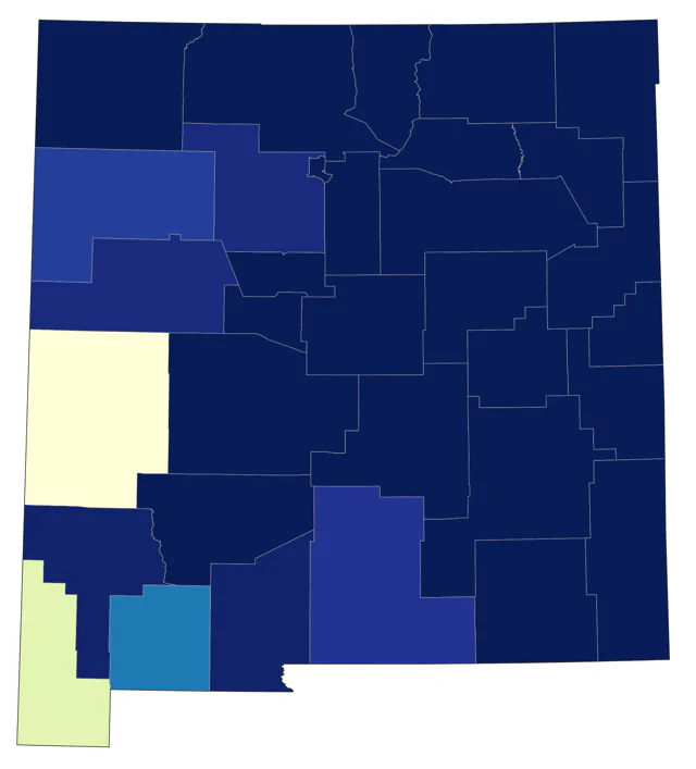 Common Grackle county map