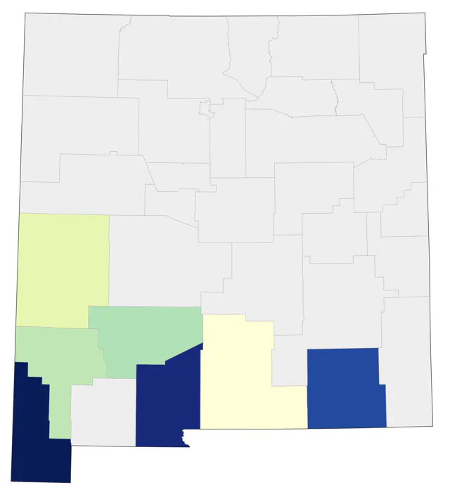 Coppery-tailed Trogon county map