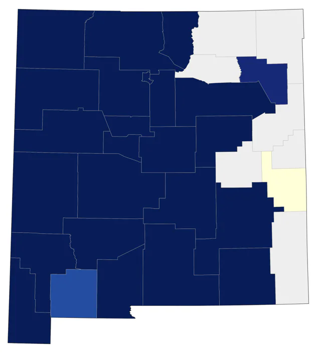 Gray Vireo county map