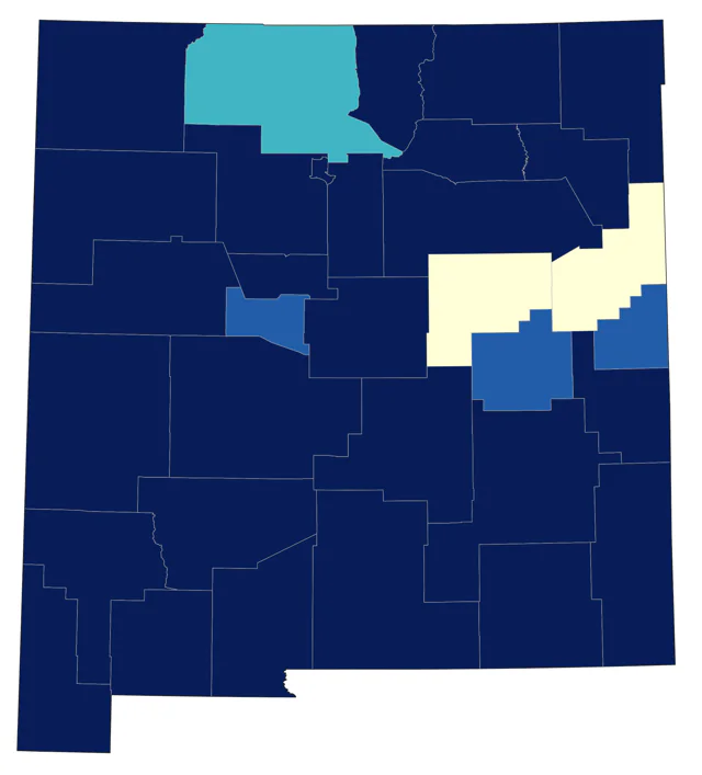 Hepatic Tanager county map