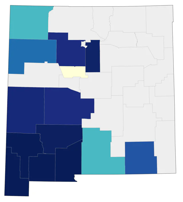 Lawrence's Goldfinch county map