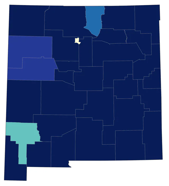 Long-billed Curlew county map