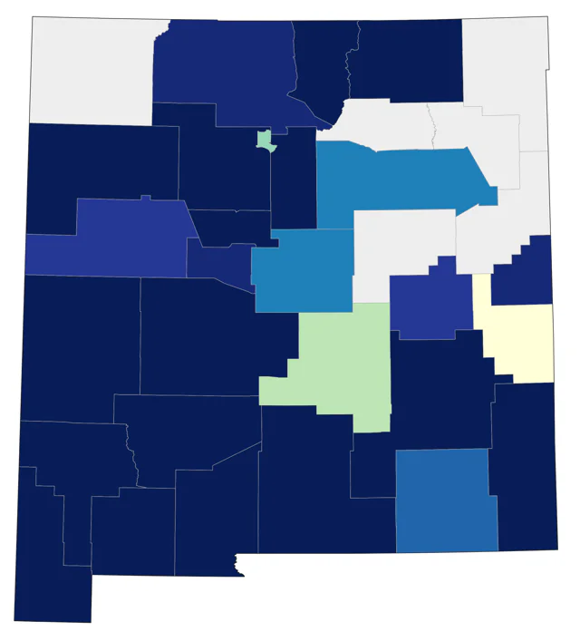 Mexican Duck county map