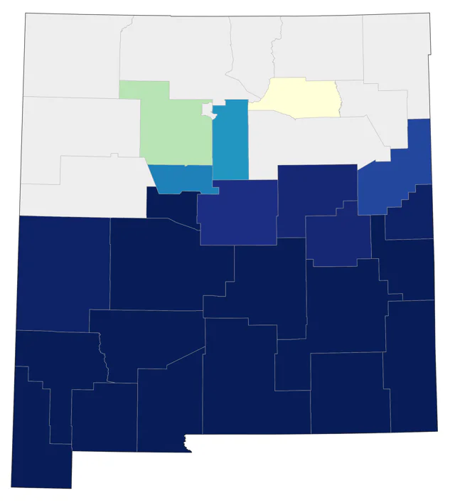 Pyrrhuloxia county map
