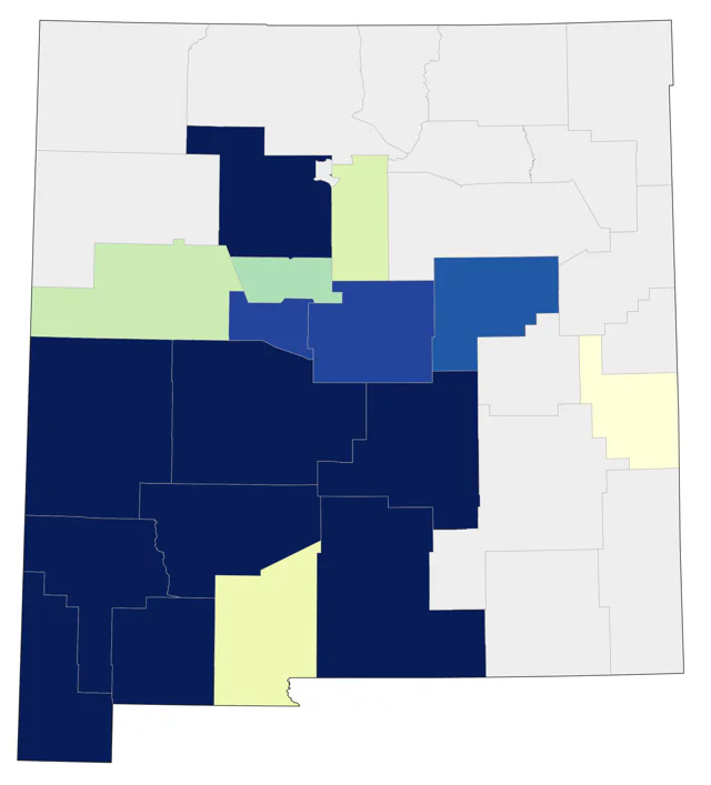 Red-faced Warbler county map