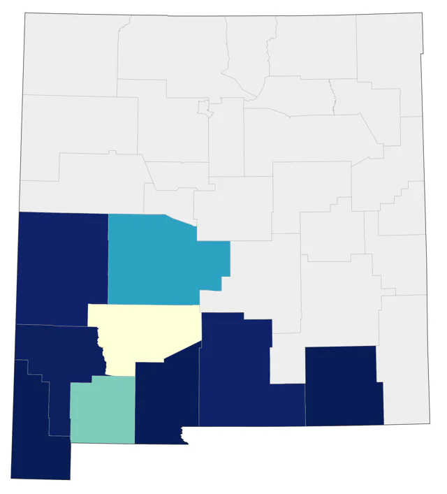Varied Bunting county map