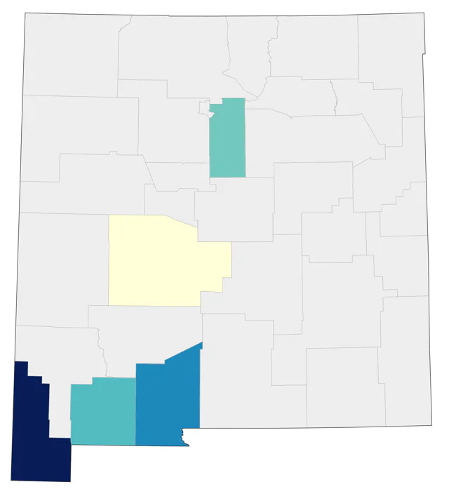 Violet-crowned Hummingbird county map