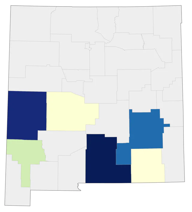 Wood Stork county map