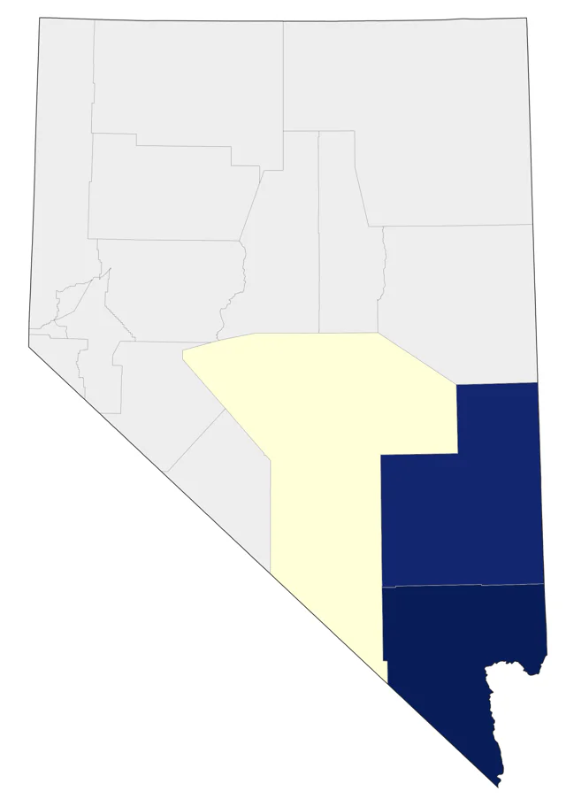 Abert's Towhee county map