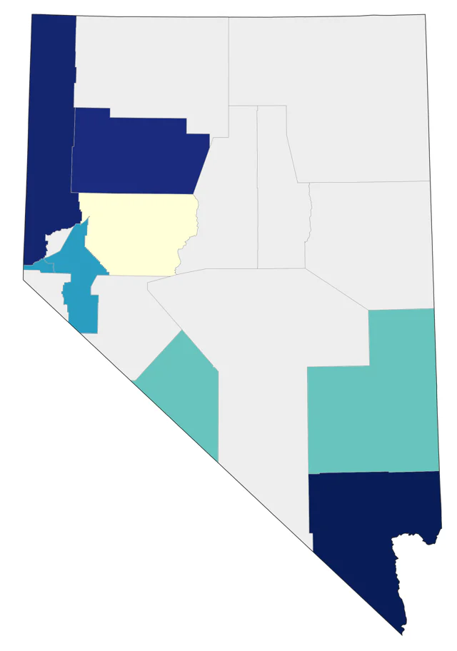 Acorn Woodpecker county map