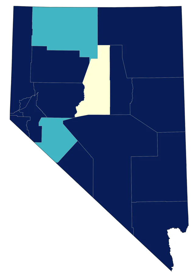 American Pipit county map