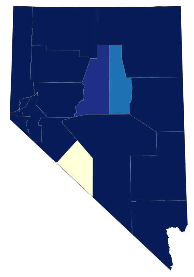 American White Pelican county map