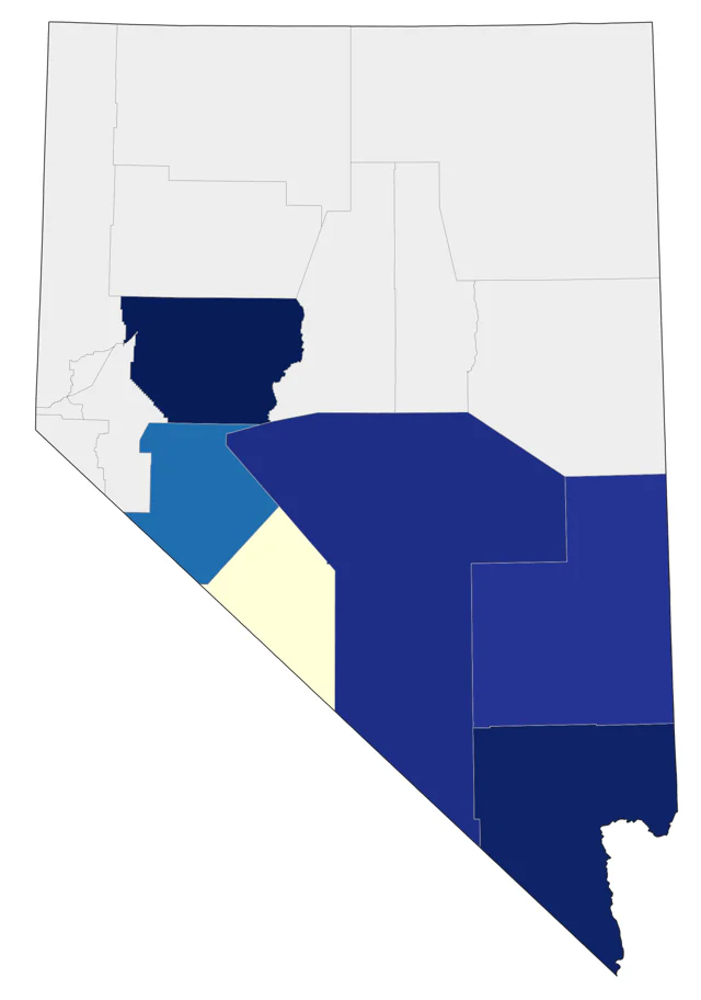 Bay-breasted Warbler county map