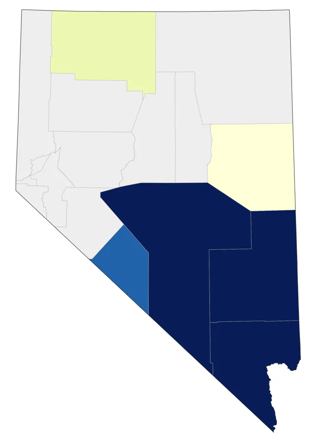 Bell's Vireo county map