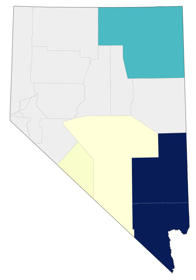 Bendire's Thrasher county map