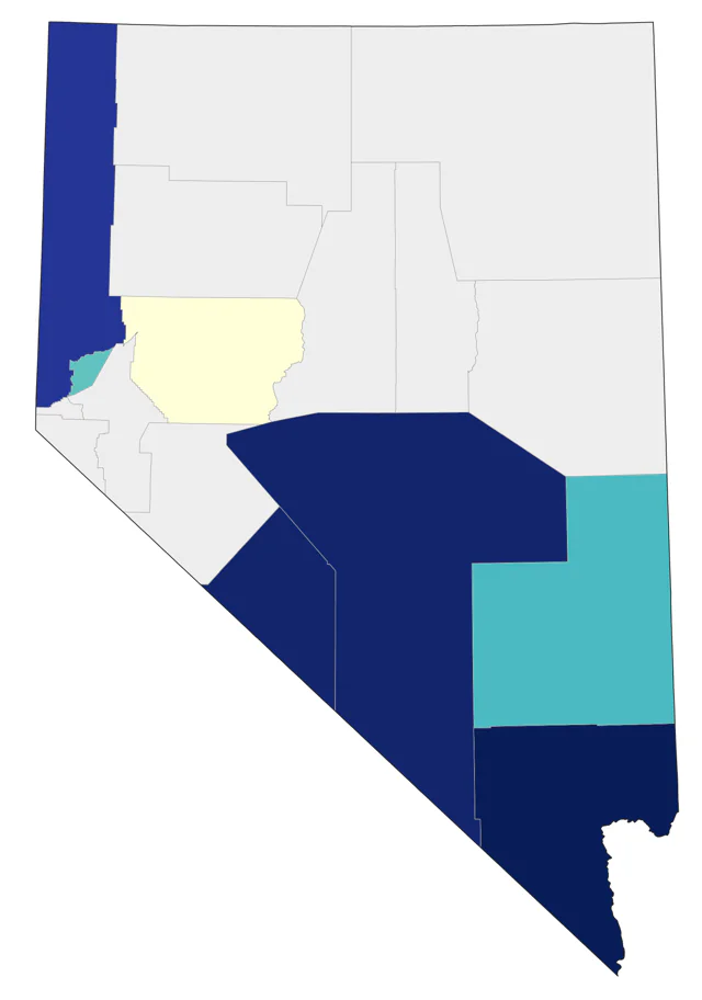 Black-throated Blue Warbler county map