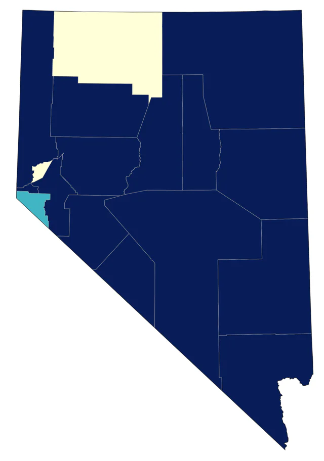 Black-throated Gray Warbler county map